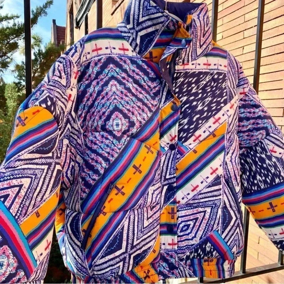 NWT Free People Powerhouse Puffer Jacket Coat Winter Ski Printed - Picture 10 of 15